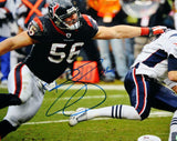 Brian Cushing Autographed 8x10 PF Against Patriots Photo- JSA Witness Auth