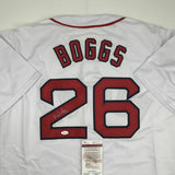 Autographed/Signed WADE BOGGS Boston White Baseball Jersey JSA COA Auto