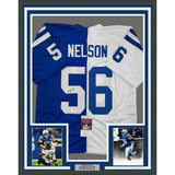 Framed Autographed/Signed Quenton Nelson 35x39 Indianapolis Split Jersey JSA COA