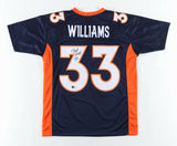 Javonte Williams Signed Denver Broncos Blue Jersey (Beckett Holo) 2021 2nd Rd Pk