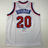 Autographed/Signed Allan Houston New York White Basketball Jersey PSA/DNA COA