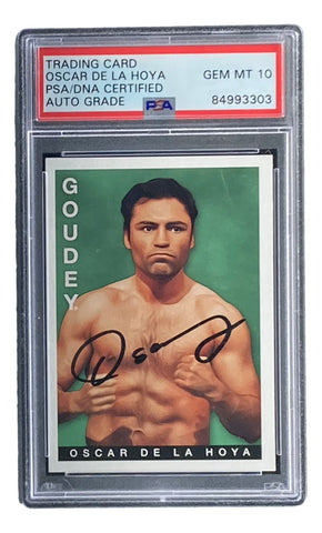 Oscar De La Hoya Signed 2015 UD Goodwin Champions #27 Card PSA/DNA Gem 10