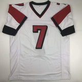 Autographed/Signed MICHAEL MIKE VICK Atlanta White Football Jersey PSA/DNA COA