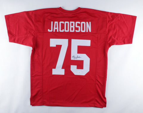 Larry Jacobson Signed Nebraska Cornhuskers Jersey (JSA COA) New York Giants R.B.