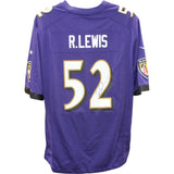 Ray Lewis Autographed/Signed Baltimore Ravens Nike Purple XL Jersey BAS 48422