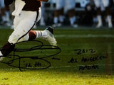 Johnny Manziel Signed Texas A&M 8x10 Rolling Out Photo w/3 Isnc- Beckett Auth