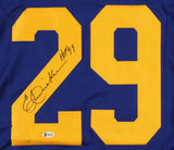 Eric Dickerson Signed Rams Blue Throwback Jersey Inscribed"HOF 99"(Beckett COA)