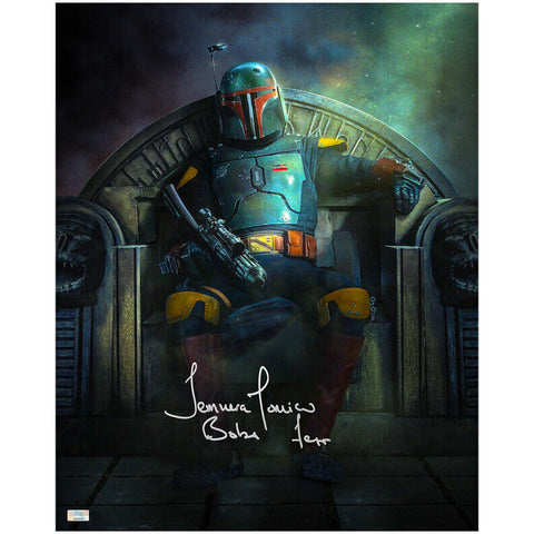 Temuera Morrison Autographed Star Wars Book of Boba Fett 16x20 Throne Photo