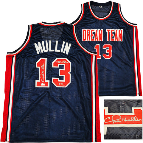 TEAM USA CHRIS MULLIN AUTOGRAPHED BLUE JERSEY DREAM TEAM BECKETT WITNESS 232597