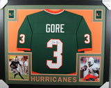 FRANK GORE (Hurricanes green SKYLINE) Signed Autographed Framed Jersey JSA