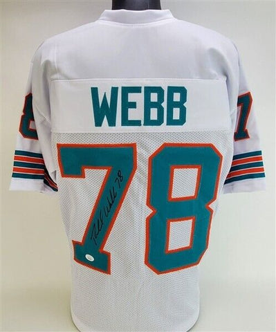 Richmond Webb Signed Miami Dolphins White Jersey (JSA COA) 7xPro Bowl O-Lineman