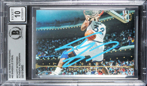 Magic Shaquille O'Neal Signed 2021 Panini Photogenic #93 Card Auto 10! BAS Slab