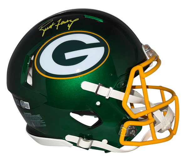 BRETT FAVRE AUTOGRAPHED GREEN BAY PACKERS FLASH AUTHENTIC SPEED HELMET BECKETT