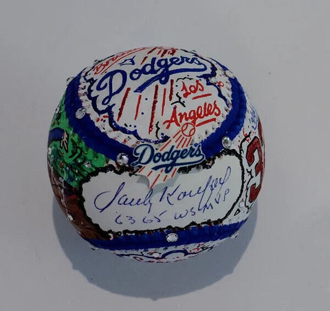 Sandy Koufax Signed Fazzino Baseball Inscribed "63, 65, WS MVP" MLB Fanatics COA