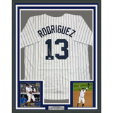 Framed Autographed/Signed Alex Rodriguez 35x39 New York Pinstripe Jersey JSA COA