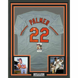 FRAMED Autographed/Signed JIM PALMER 33x42 Baltimore Grey Jersey JSA COA Auto