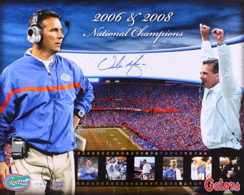 Urban Meyer Signed Florida Gators "2006 & 2008 National Champions" 16x20 Photo