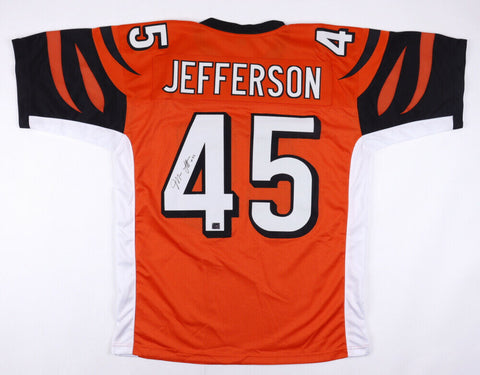 Malik Jefferson Signed Cincinnati Bengals Jersey (Jefferson Holo) Unv. Texas LB