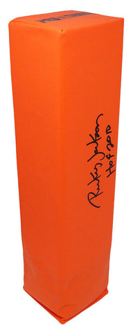 Rickey Jackson SAINTS signed Orange Endzone Pylon w/HOF 2010 - SCHWARTZ COA