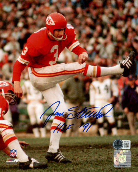 Jan Stenerud Autographed Kansas City Chiefs 8x10 Photo HOF Beckett 45680