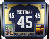 RUDY RUETTIGER (Notre Dame navy SKYLINE) Signed Autograph Framed Jersey Beckett