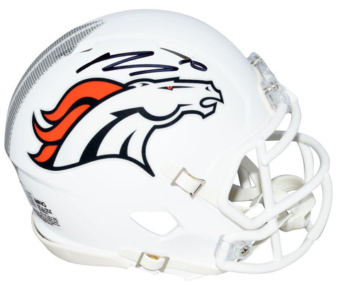 BO NIX SIGNED DENVER BRONCOS NEW 2024 WHITE SPEED MINI HELMET BECKETT