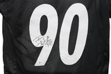 TJ Watt Autographed/Signed Pro Style XL Black Jersey Beckett 29589