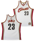 Cavaliers LeBron James Signed White 2003 M&N HWC Authentic Jersey UDA #BAK07234