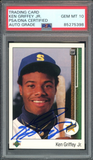 Ken Griffey Jr PSA 10 AUTO Rookie 1989 Upper Deck #1 RC On Card GEM MINT AUTO