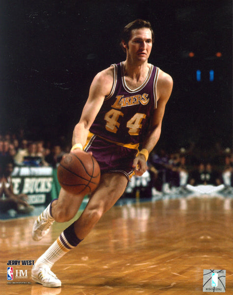 Lakers Jerry West 8x10 Vertical Driving Photo Un-signed