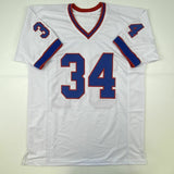 Autographed/Signed THURMAN THOMAS Buffalo White Football Jersey JSA COA Auto