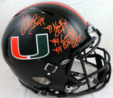 Warren Sapp Signed F/S Hurricanes Black Speed Authentic Helmet W/3Insc.-BAW Holo