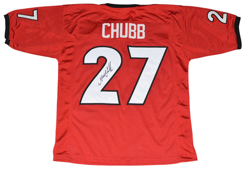 NICK CHUBB SIGNED AUTOGRAPHED GEORGIA BULLDOGS #27 RED JERSEY JSA