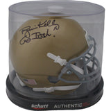 Brian Kelly Autographed Notre Dame Fighting Irish Mini Helmet Beckett 46685