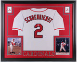 Red Schoendienst Signed St. Louis Cardinals 35x43 Custom Framed Jersey (JSA COA)