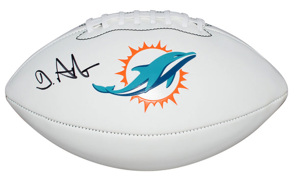 DE'VON ACHANE AUTOGRAPHED SIGNED MIAMI DOLPHINS WHITE LOGO FOOTBALL BECKETT