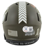 Bengals Tee Higgins Signed Salute To Service Speed Mini Helmet BAS Witnessed