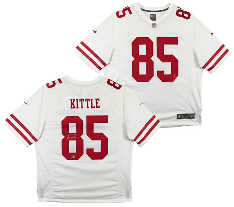 49ers George Kittle Authentic Signed White Nike Limited Jersey BAS Witnessed