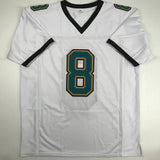 Autographed/Signed MARK BRUNELL Jacksonville White Football Jersey Beckett COA