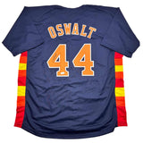 Autographed/Signed Roy Oswalt Houston Blue Baseball Jersey JSA COA