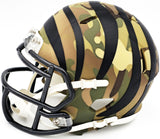 JA'MARR CHASE AUTOGRAPHED BENGALS CAMO SPEED MINI HELMET BECKETT WITNESS 230117