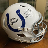 REGGIE WAYNE AUTOGRAPHED INDIANAPOLIS COLTS FS REPLICA HELMET SB 4X CHAMPS BAS