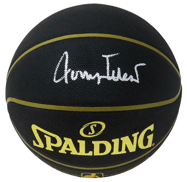 Jerry West LAKERS Signed Spalding Elevation Black NBA Basketball - SCHWARTZ COA