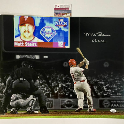 Autographed/Signed MATT STAIRS 08 WSC Moon Shot Phillies 16x20 Photo JSA COA