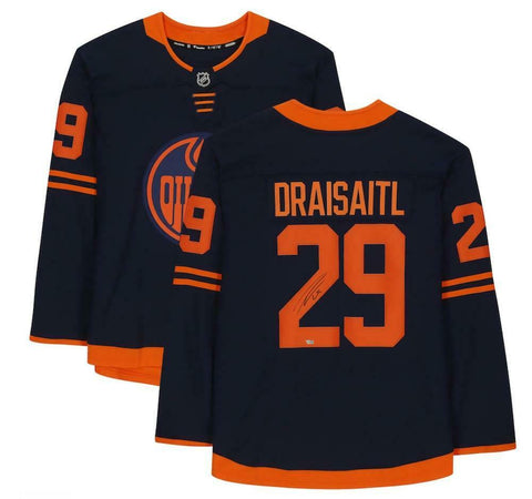 LEON DRAISAITL Autographed Edmonton Oilers Breakaway Navy Alt. Jersey FANATICS