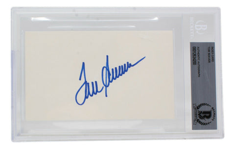 Tom Seaver Signed Slabbed New York Mets Index Card BAS