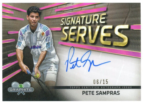 2024 Topps Graphite Tennis Signature Serves Pete Sampras Auto Pink Refractor /15