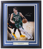 Luka Doncic Signed Framed 16x20 Dallas Mavericks Logoman Photo Panini