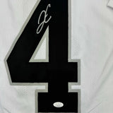 Framed Autographed/Signed Derek Carr 35x39 Las Vegas White Jersey JSA COA