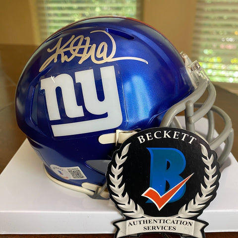 Kurt Warner Autographed Signed New York Giants Mini Helmet Beckett